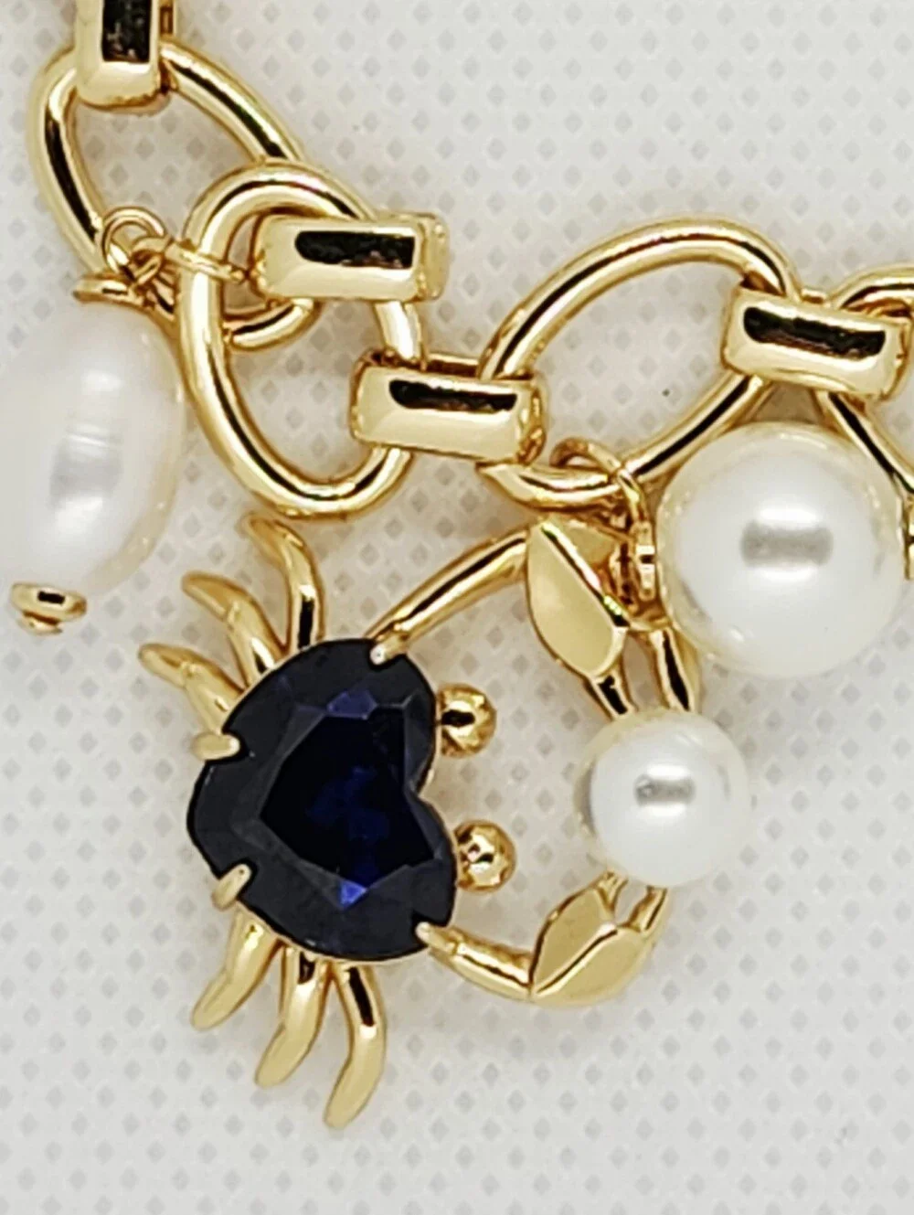 Kate Spade Crab Gold Bracelet with Blue and White Accents - Picture 5 of 11